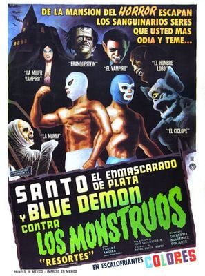 Poster of Santo and Blue Demon vs. the Monsters