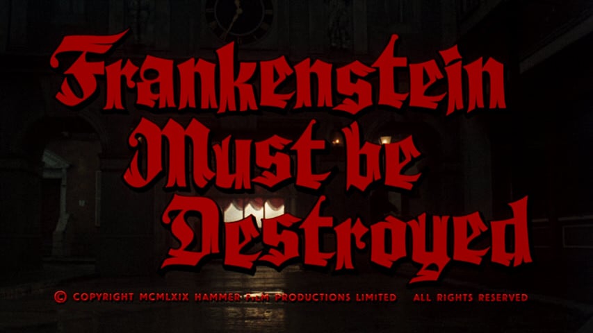 Frankenstein Must Be Destroyed title screen