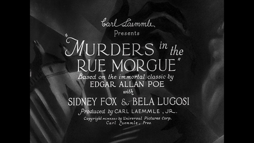 Murders in the Rue Morgue title screen