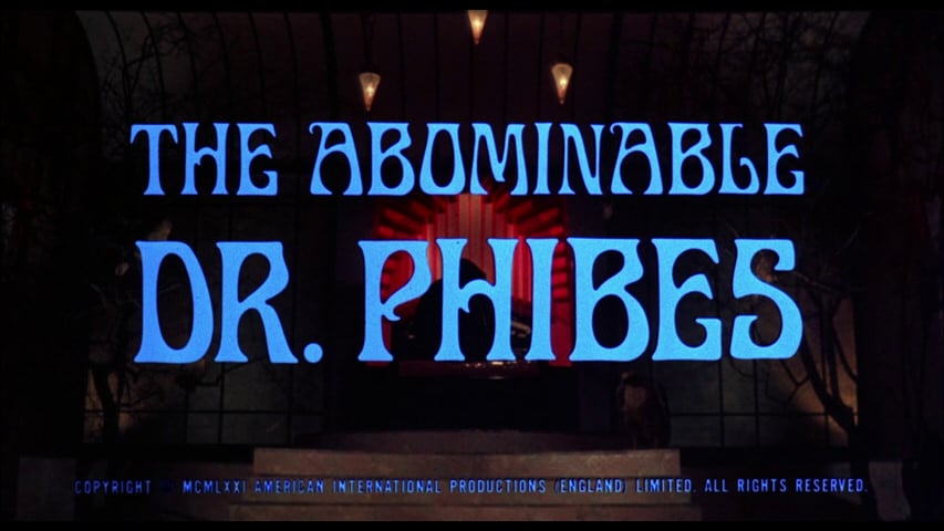 The Abominable Dr. Phibes title screen