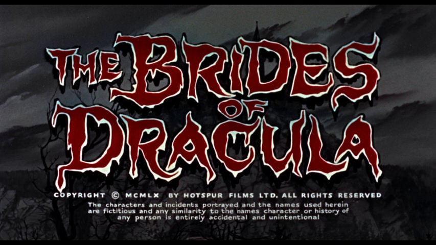 The Brides of Dracula title screen
